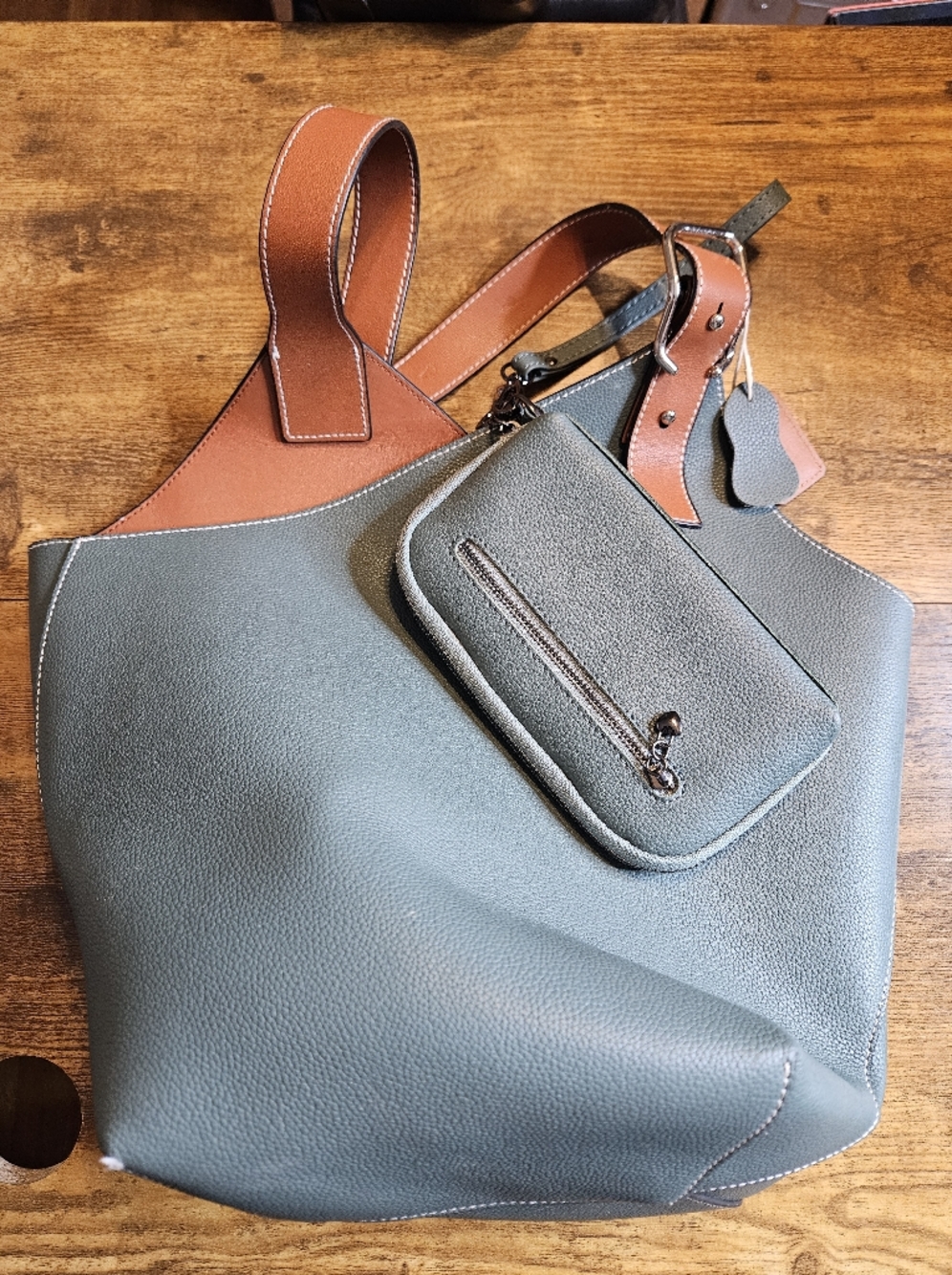 MDBM Maison de Beaute Marseilles CHOLET Asymmetrical HandBag Bag Purse Celeste